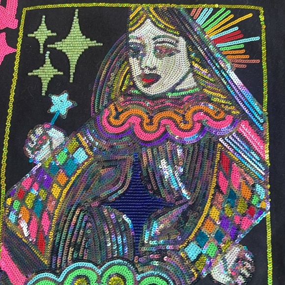 Queen of sparkles Sequin Queen of Hearts Cowgirl Crewneck Sweatshirt - Picture 1 of 3